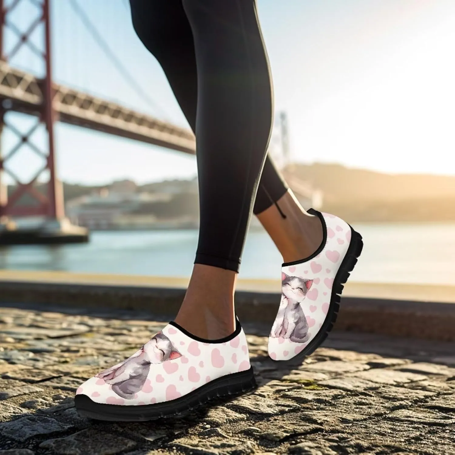 Animals Sneakers for Women Casual Low Top Cozy Slip On Sneakers Non-Slip Lightweight Athletic Walking Shoes for Teen Girls US 5.5-11.5