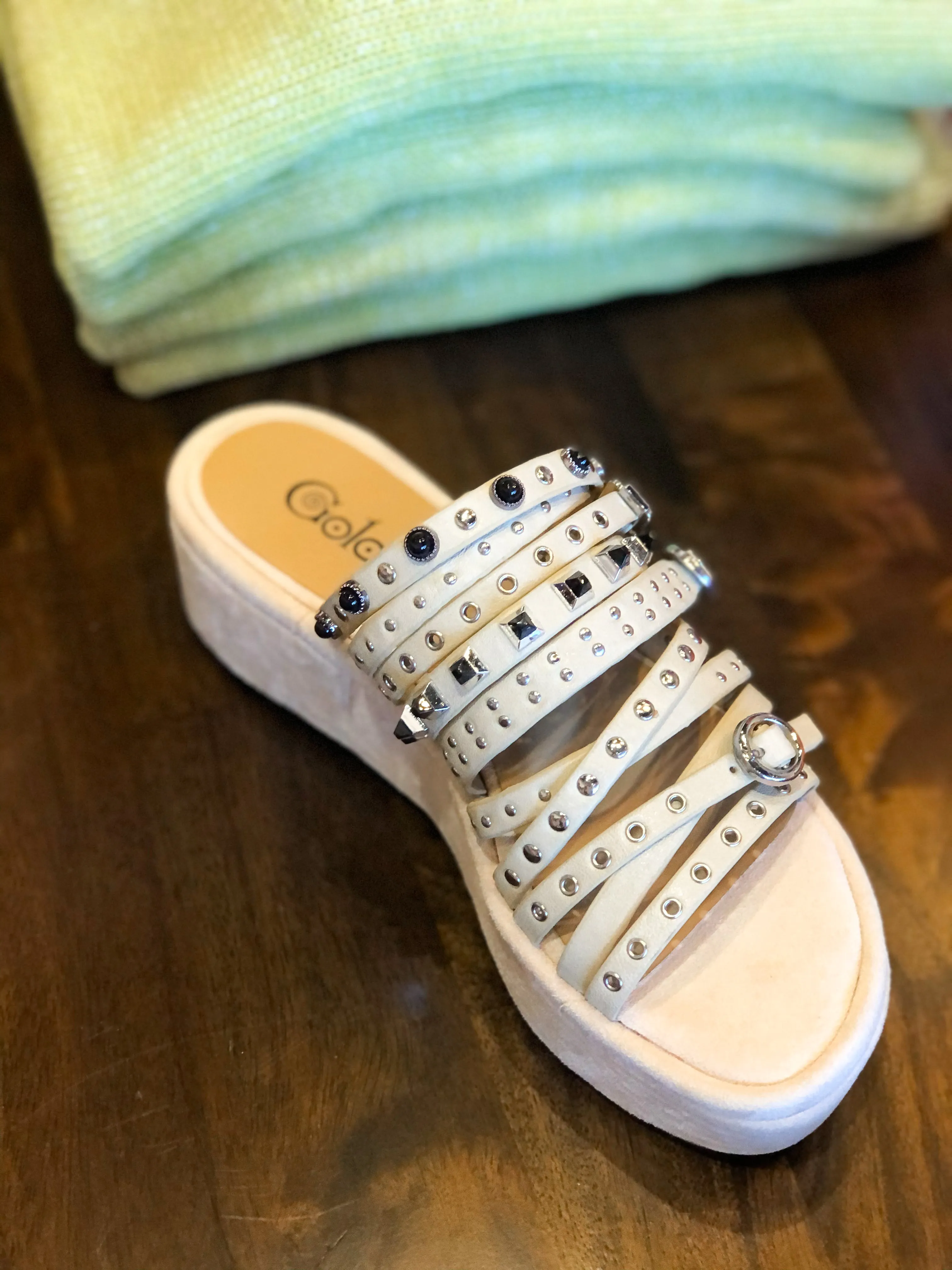 Babita Tapioca Studded Platform Sandals