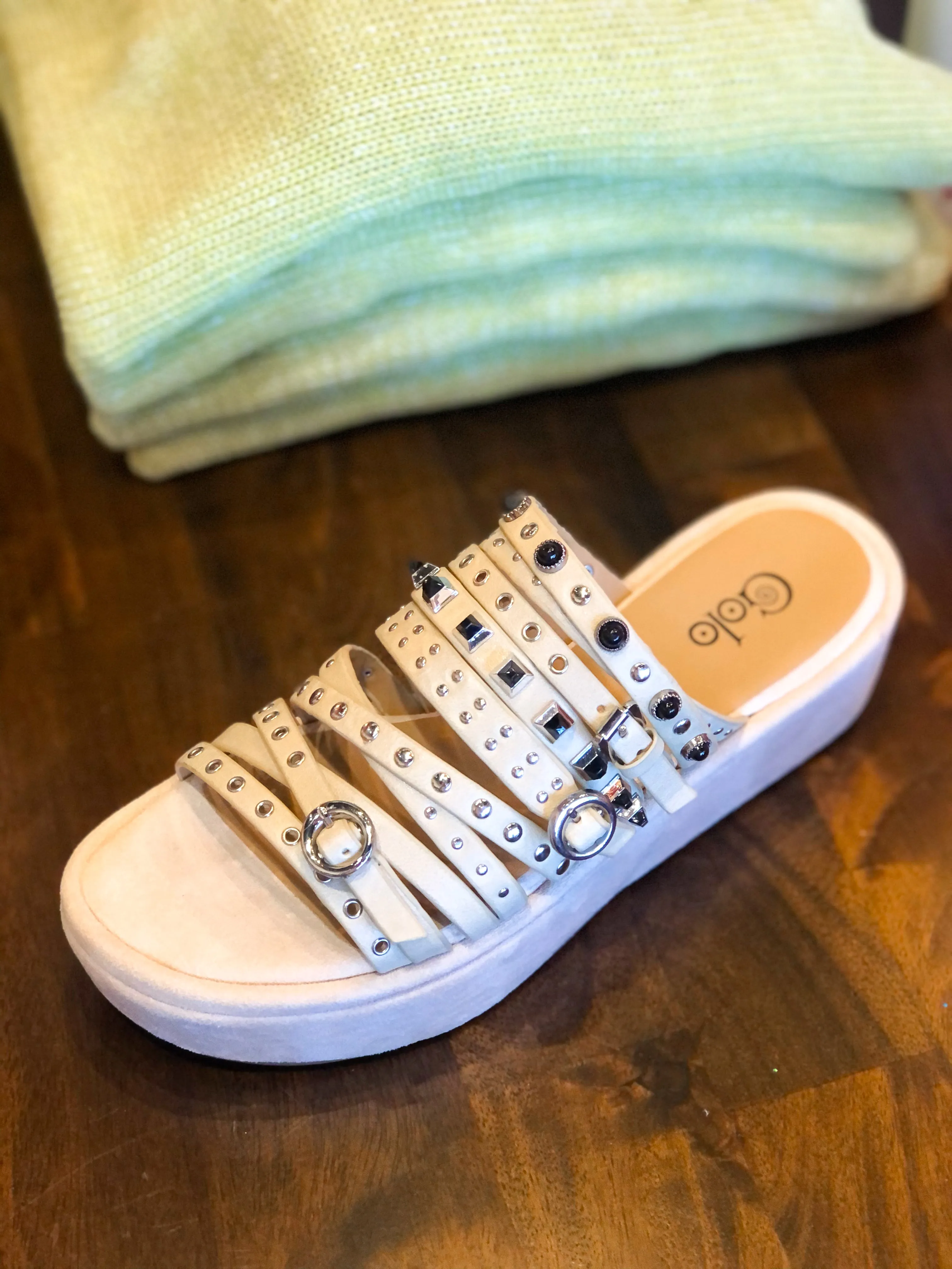 Babita Tapioca Studded Platform Sandals
