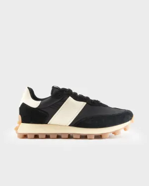 Black And Beige Suede And Fabric 1T Sneakers