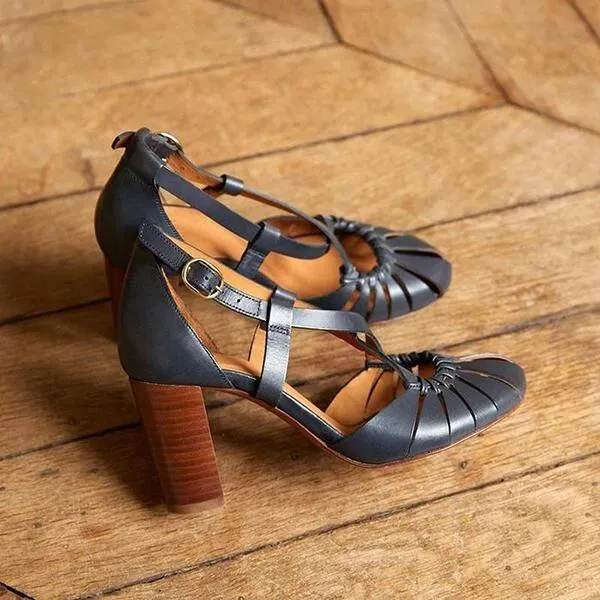 Chicvane Buckle Closure Chunky heel Sandal Shoes