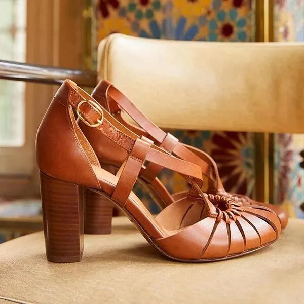 Chicvane Buckle Closure Chunky heel Sandal Shoes