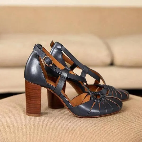 Chicvane Buckle Closure Chunky heel Sandal Shoes