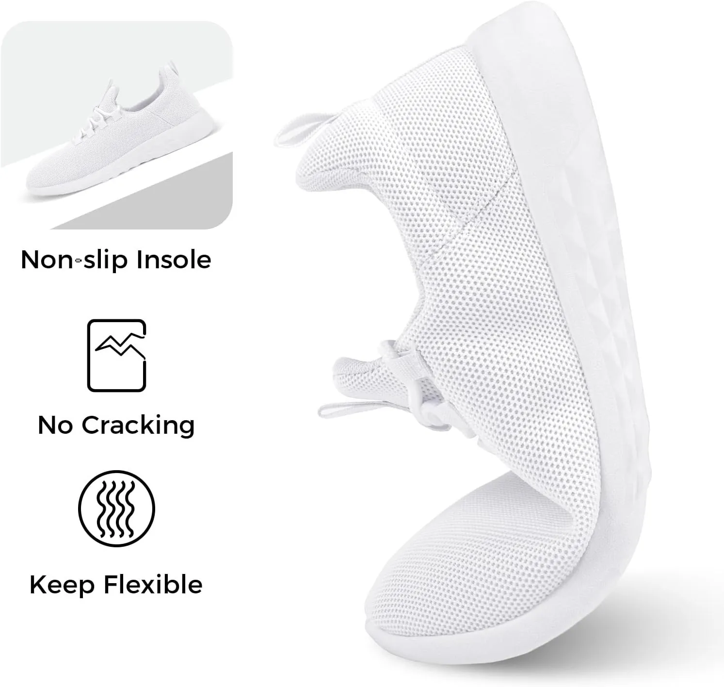 CHINMOON Women's Slip On Walking Shoes Lightweight Non Slip Running Gym Shoes Breathable Fashion Sneakers