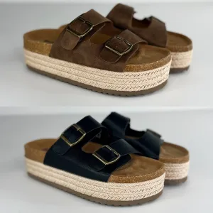 Corky Your Biggest Fan Faux Leather Platform Sandals - 2 colors!