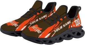 Custom Football Sneakers Personalized Breathable Fan Gift Add Name & Number Workout Athletic Gym Slip-on Shoes for Men Women