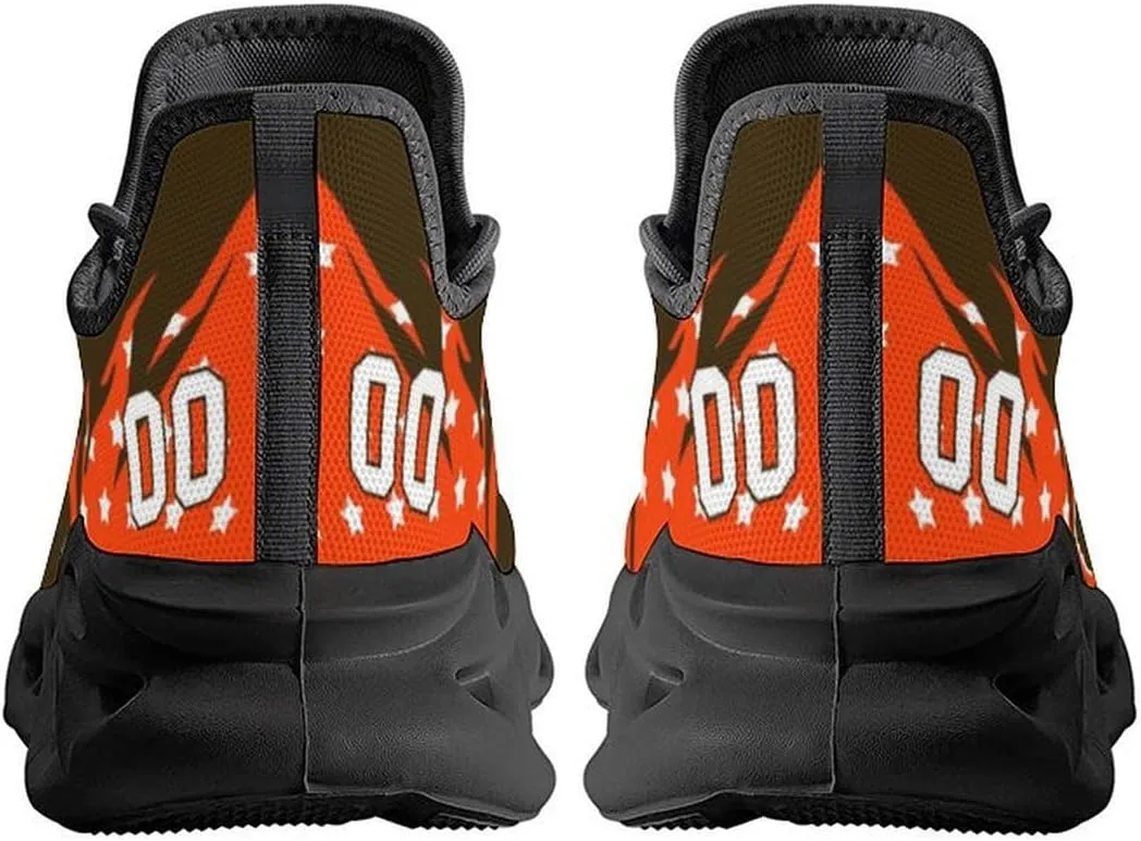 Custom Football Sneakers Personalized Breathable Fan Gift Add Name & Number Workout Athletic Gym Slip-on Shoes for Men Women