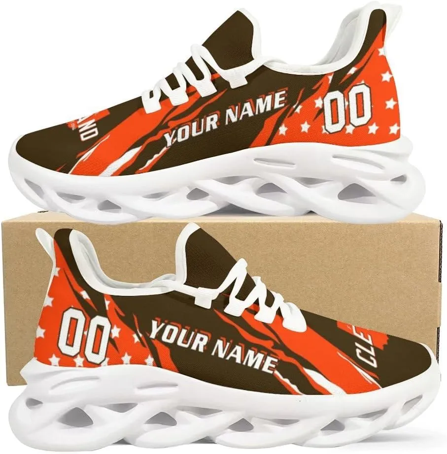 Custom Football Sneakers Personalized Breathable Fan Gift Add Name & Number Workout Athletic Gym Slip-on Shoes for Men Women
