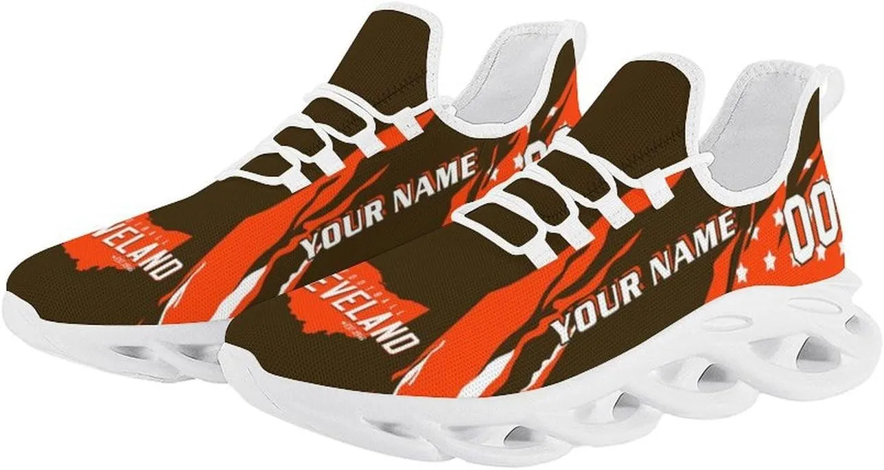 Custom Football Sneakers Personalized Breathable Fan Gift Add Name & Number Workout Athletic Gym Slip-on Shoes for Men Women