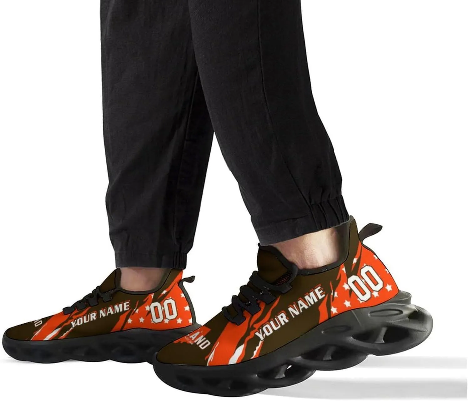 Custom Football Sneakers Personalized Breathable Fan Gift Add Name & Number Workout Athletic Gym Slip-on Shoes for Men Women