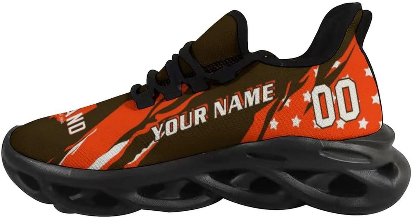 Custom Football Sneakers Personalized Breathable Fan Gift Add Name & Number Workout Athletic Gym Slip-on Shoes for Men Women