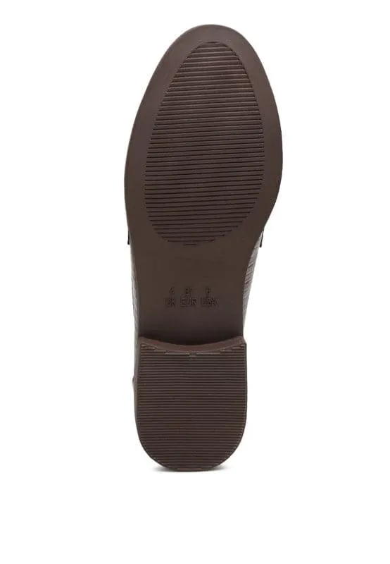 Debonair Croc Chain Flat Loafers