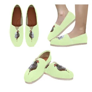 Espadrilles Canvas Chickens Celadon Women's Canvas Slip-On Shoes(Model1206)