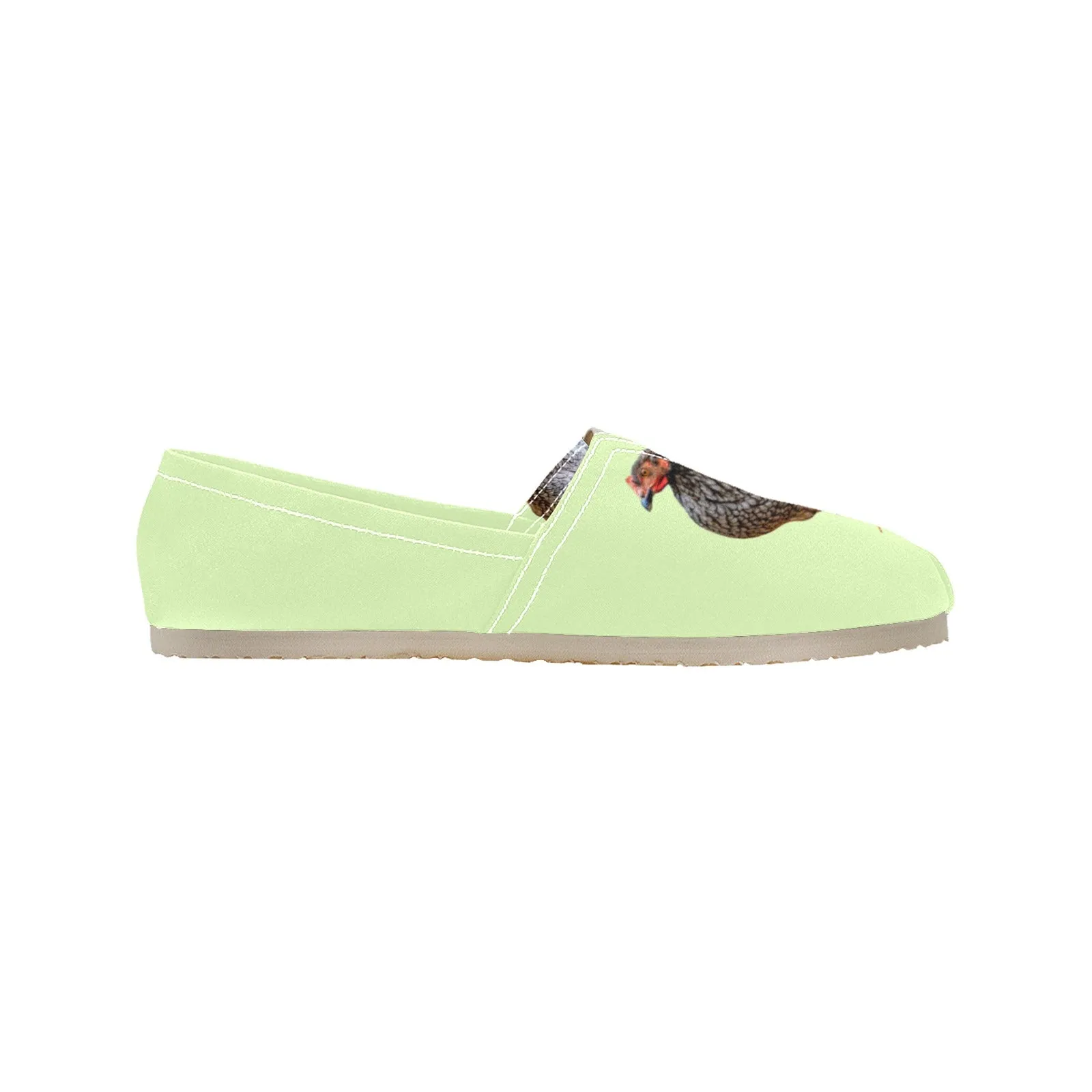Espadrilles Canvas Chickens Celadon Women's Canvas Slip-On Shoes(Model1206)