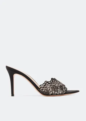Eva Lace Sandals In Black
