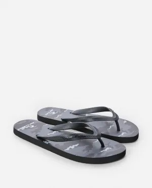 Flow Camo Bloom Open Toe Sandals - Black