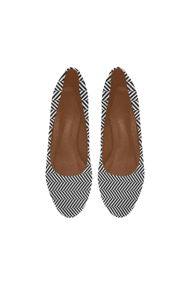 Herring Bone Print Women's High Heels (Model 044)