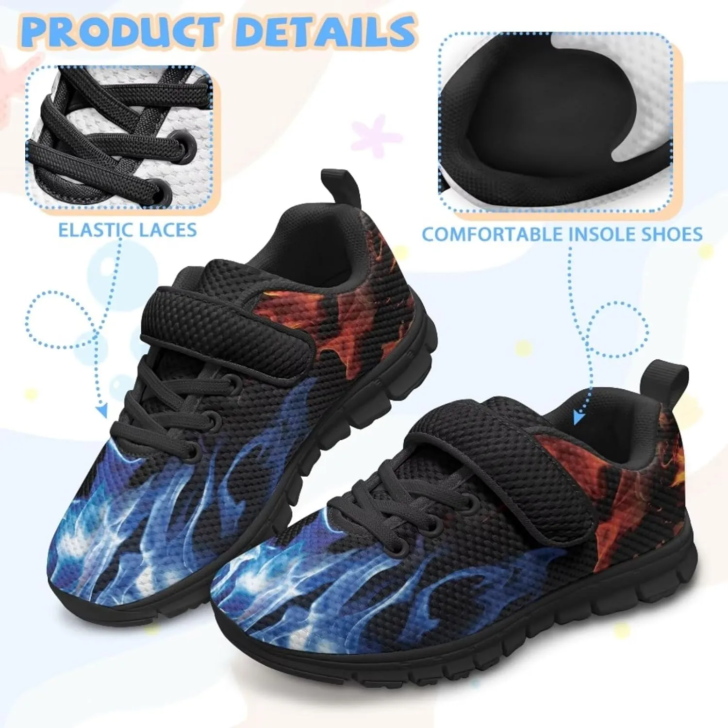 Kids Shoes for Boys Breathable Lightweight Slip on Low Top Sneakers Breathable Mesh Athletic Casual Shoes