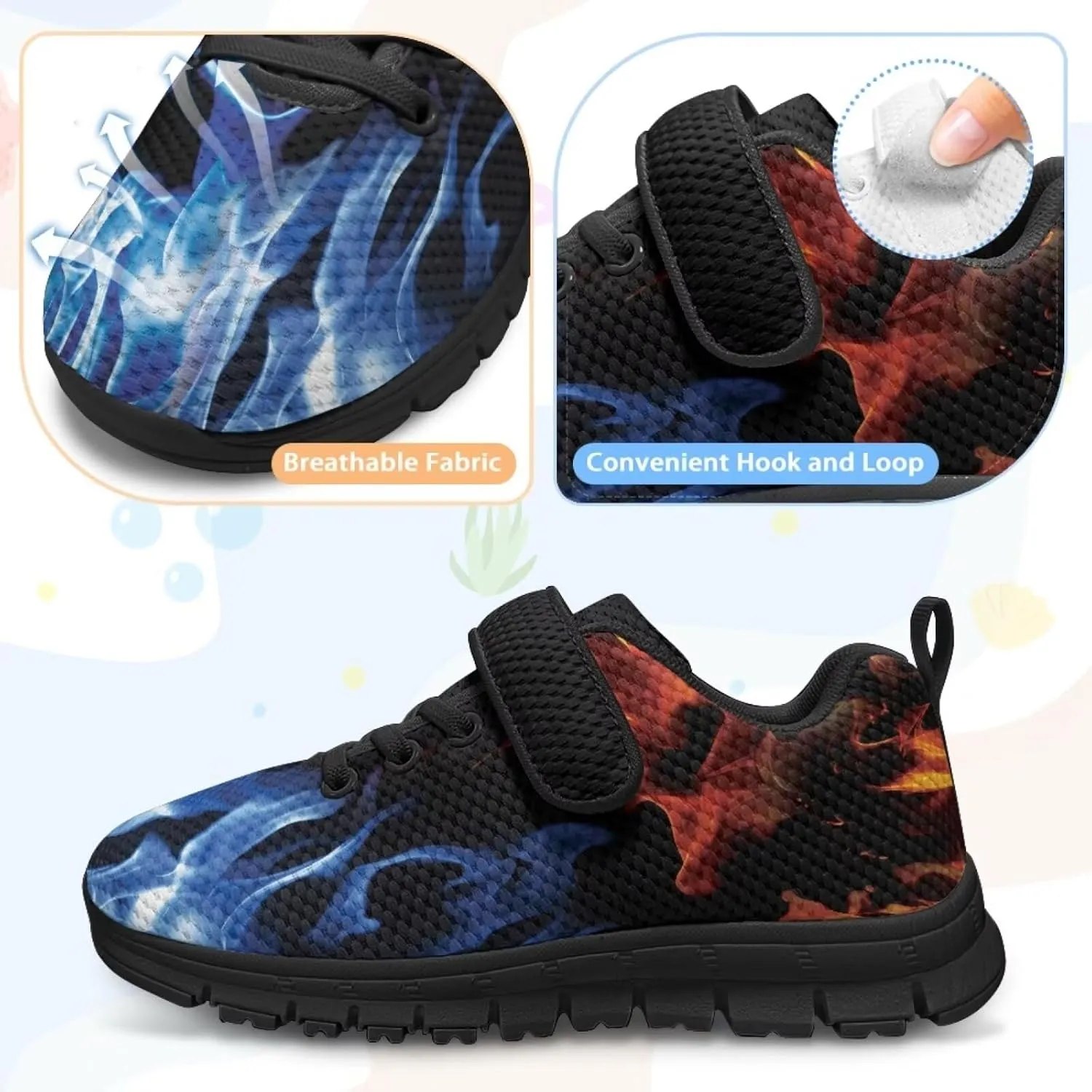 Kids Shoes for Boys Breathable Lightweight Slip on Low Top Sneakers Breathable Mesh Athletic Casual Shoes