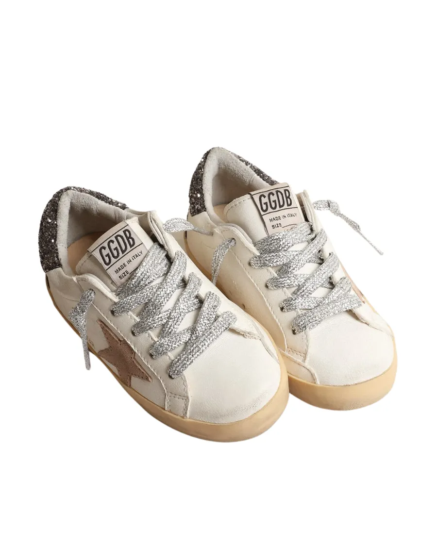 Kids Super Star Glitter Heel Sneakers
