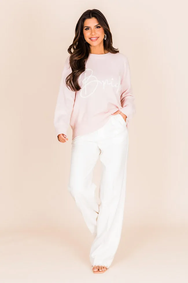 Miss To Mrs Baby Pink Bride Sweater FINAL SALE
