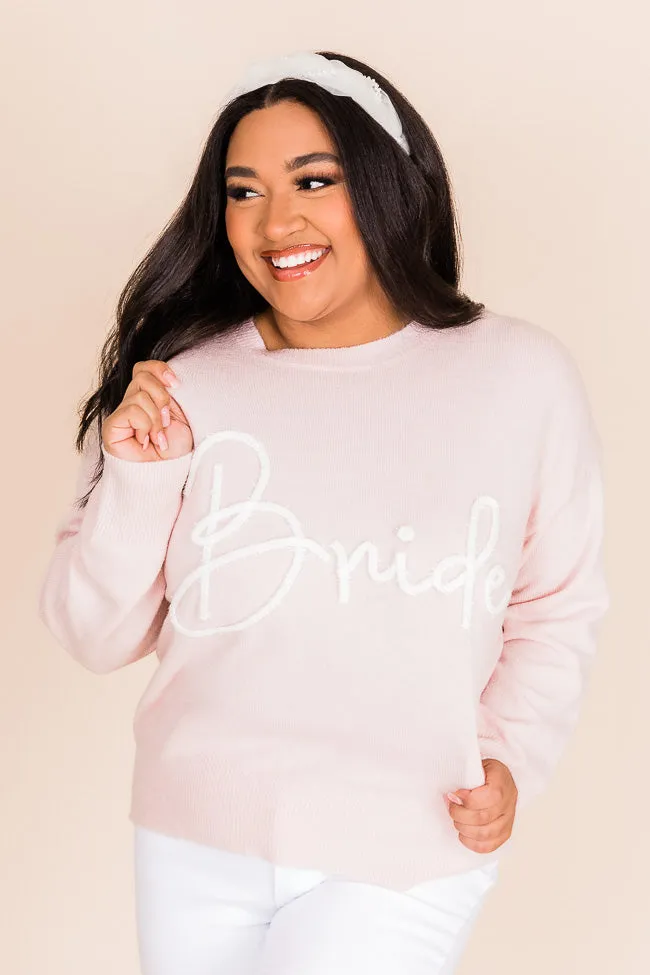 Miss To Mrs Baby Pink Bride Sweater FINAL SALE