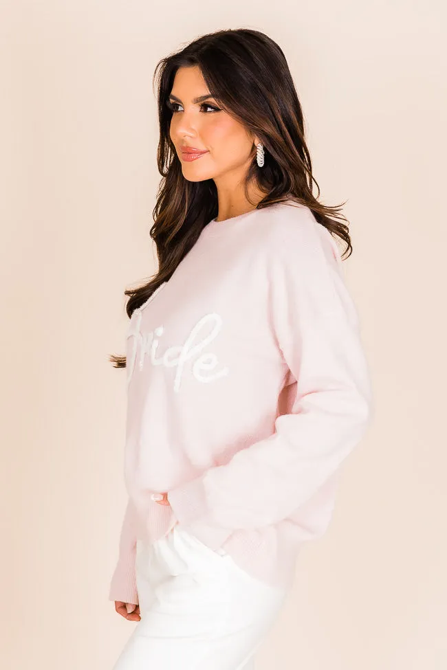 Miss To Mrs Baby Pink Bride Sweater FINAL SALE