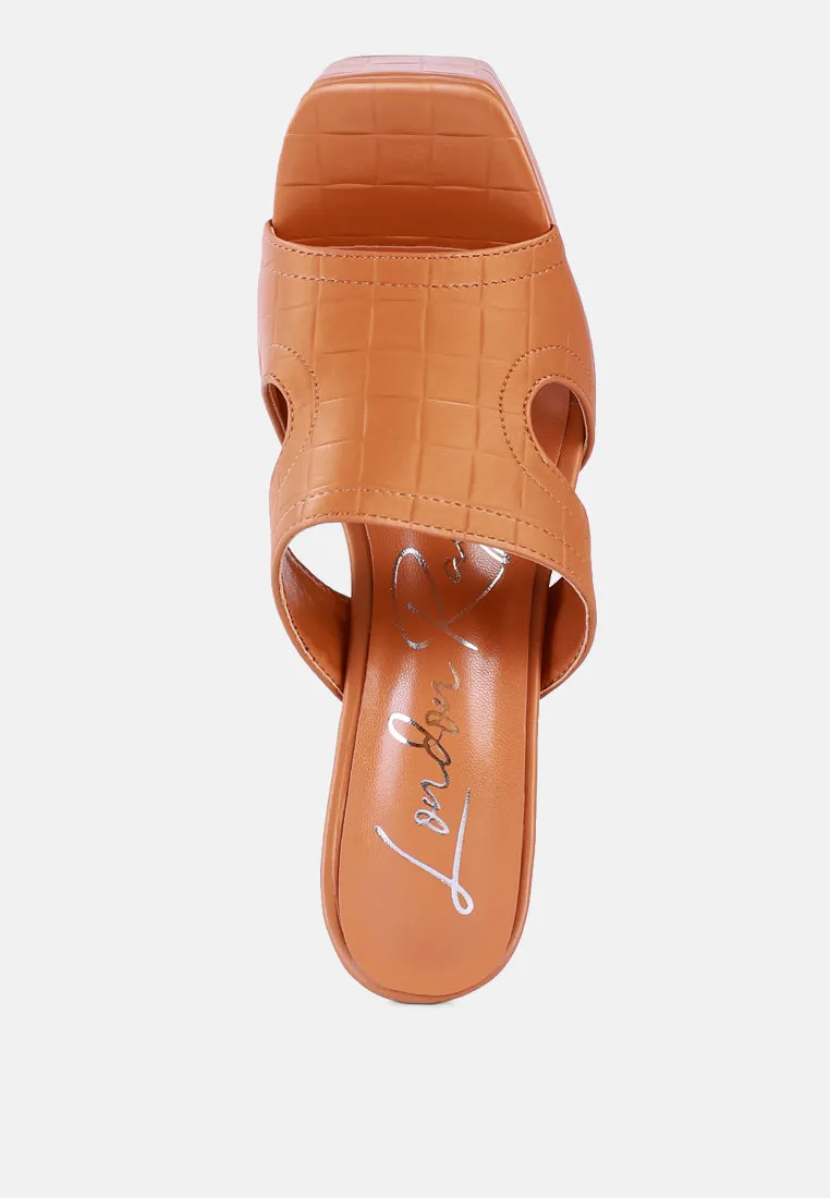 Pda Croc High Heel Platform Sandals by London Rag