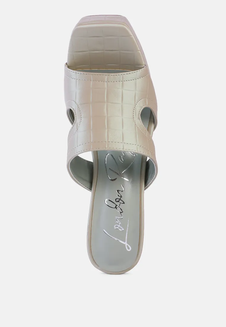 Pda Croc High Heel Platform Sandals by London Rag