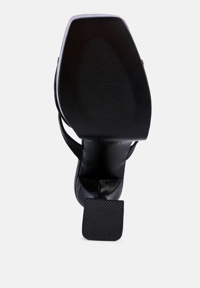 Pda Croc High Heel Platform Sandals by London Rag