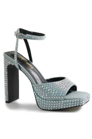 Rhinestone Platform Dress Shoes (Denim)