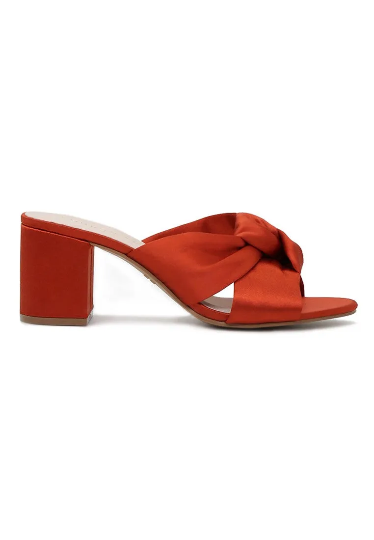 Rust Block Heel Sandal