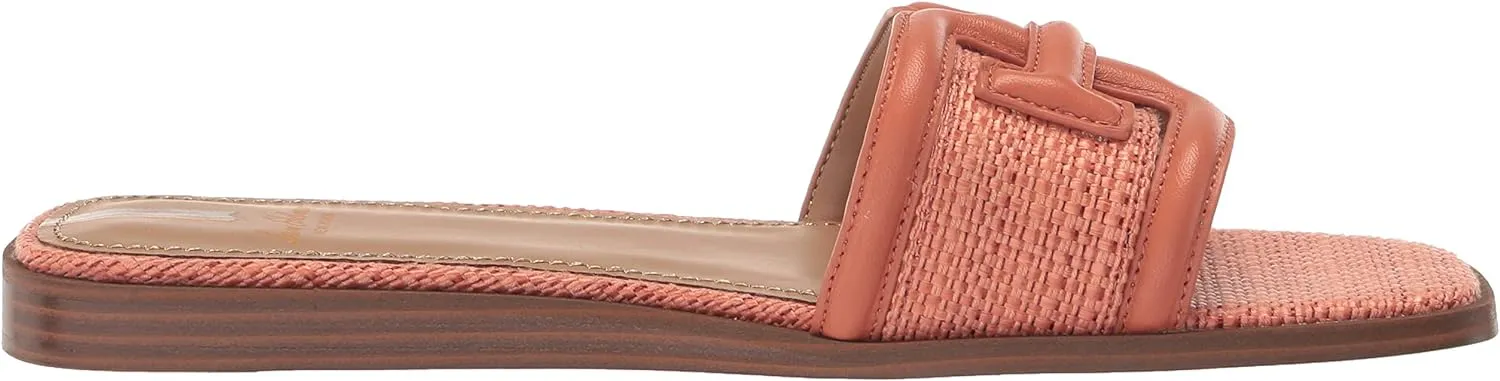 Sam Edelman Irina Terracotta Pink/Stucco Pink Open Toe Slip On Flat Sandals