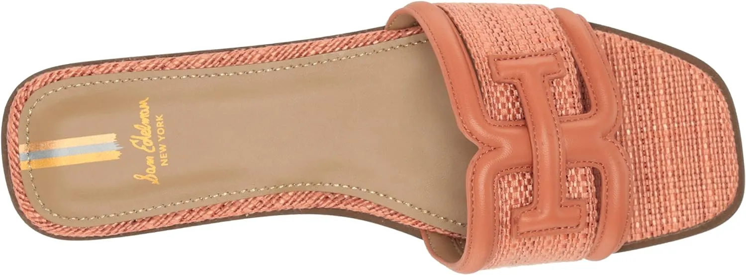 Sam Edelman Irina Terracotta Pink/Stucco Pink Open Toe Slip On Flat Sandals
