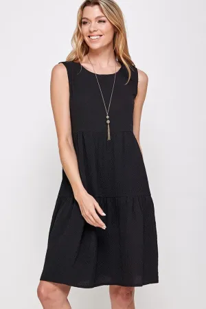 Stages Of Fancy Black Tiered Sleeveless Dress (Size Small)