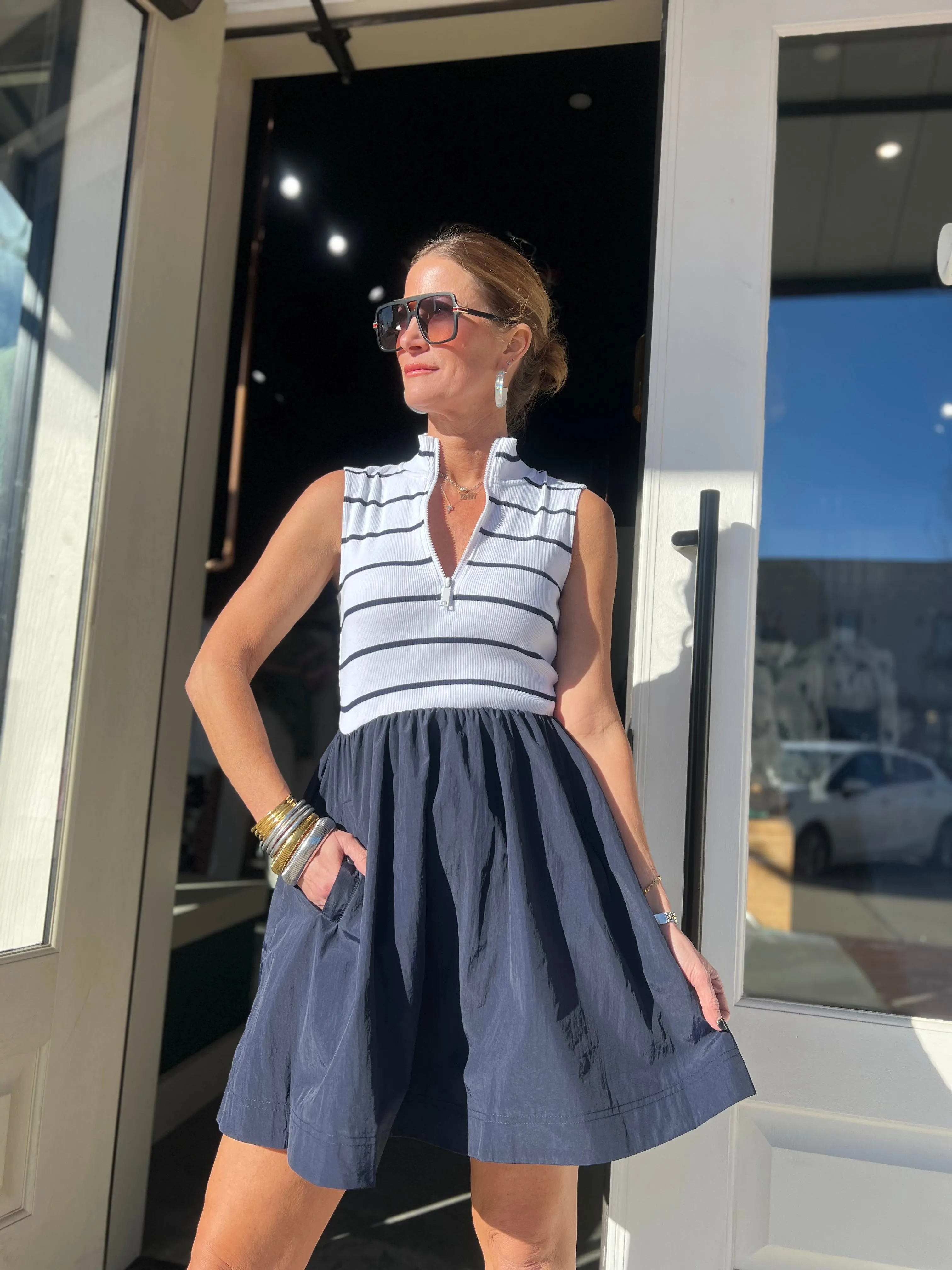 Steve Madden | Lyon Dress Navy Strip