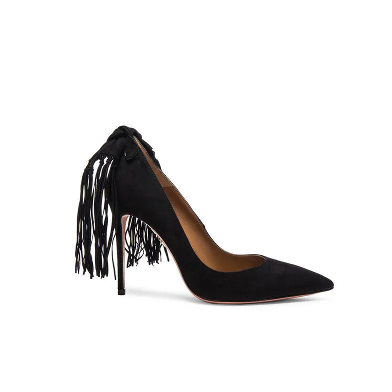 Tassels Low Cut Pointed Toe High Heels Party Shoes