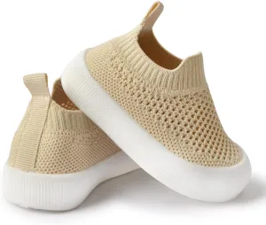 Toddler Shoes Baby Girl Boy Soft Breathable Mesh Wide Toe Box Lightweight Non-Slip Slip On First Walking Shoes