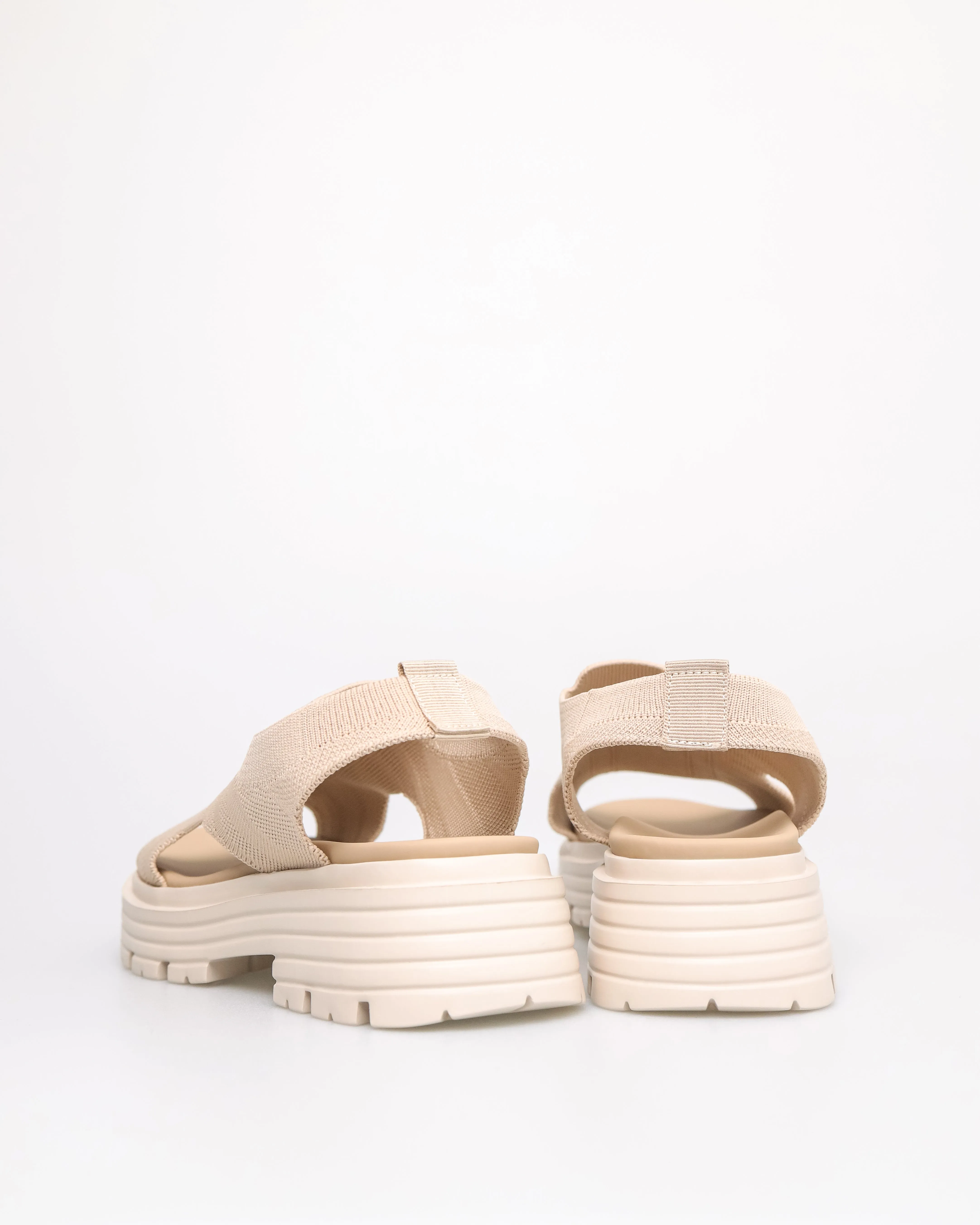 Tomaz YX164 Ladies Knit Sandals (Beige)