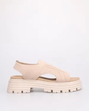 Tomaz YX164 Ladies Knit Sandals (Beige)