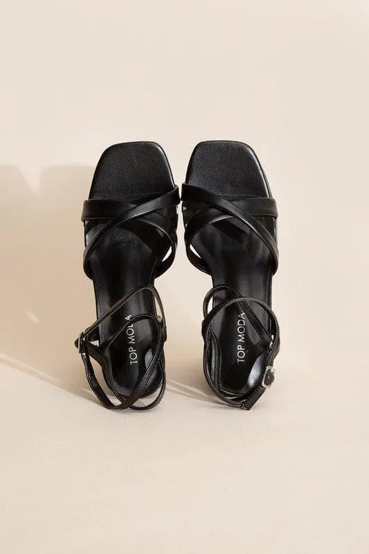 TOP MODA VALOR-1 Cross Ankle Strap Heels