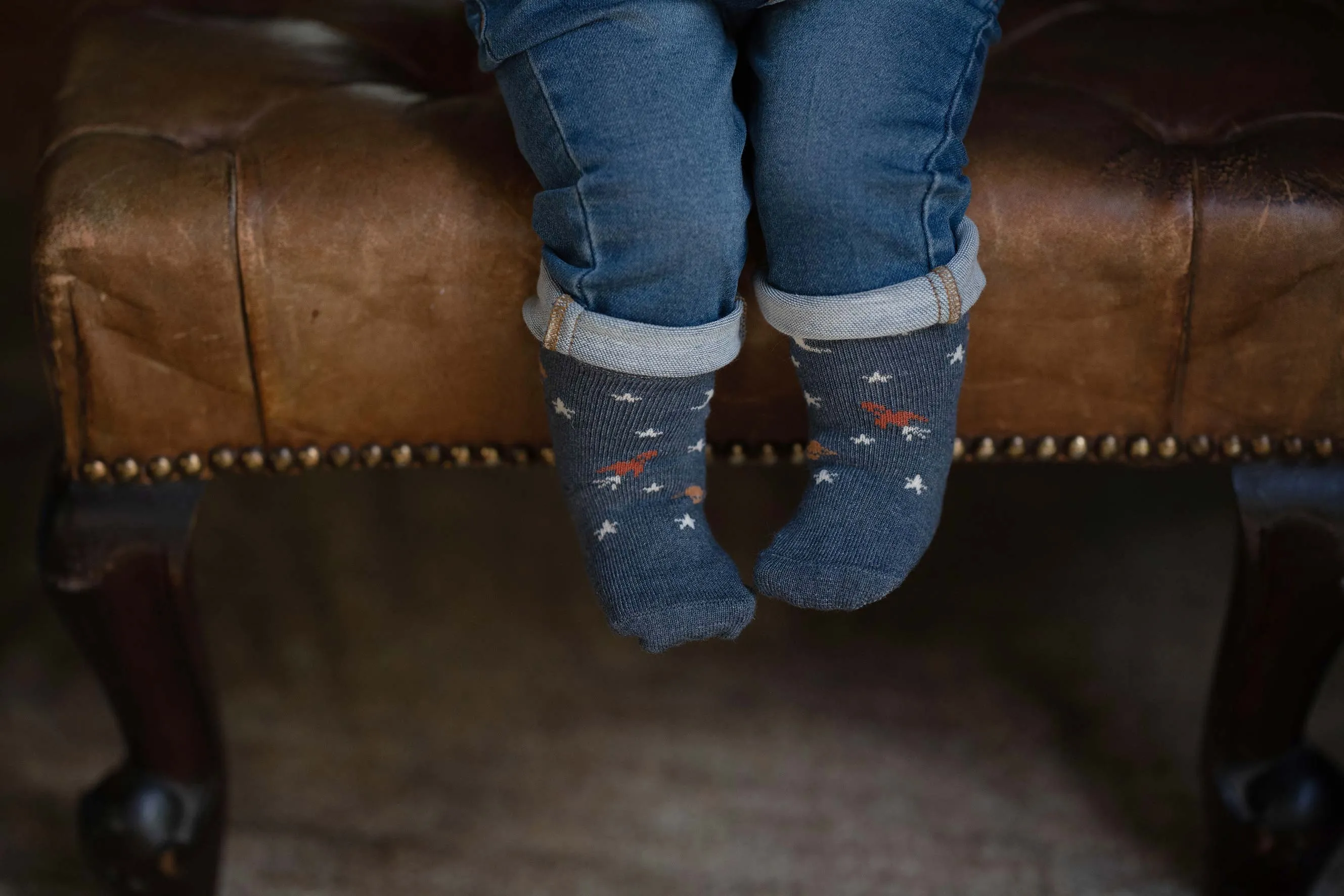Toshi Organic Ankle Jacquard Socks - Space Race