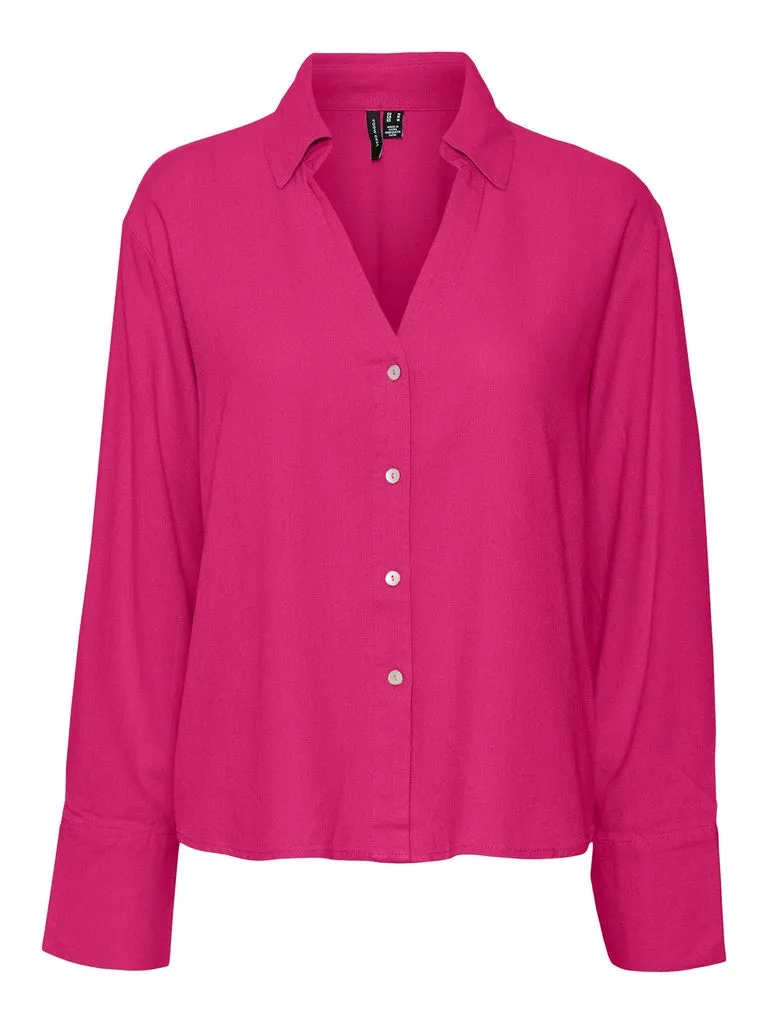 Vero Moda / Damen-Bluse / VMMYMILO LS OVERSIZE SHIRT WVN GA