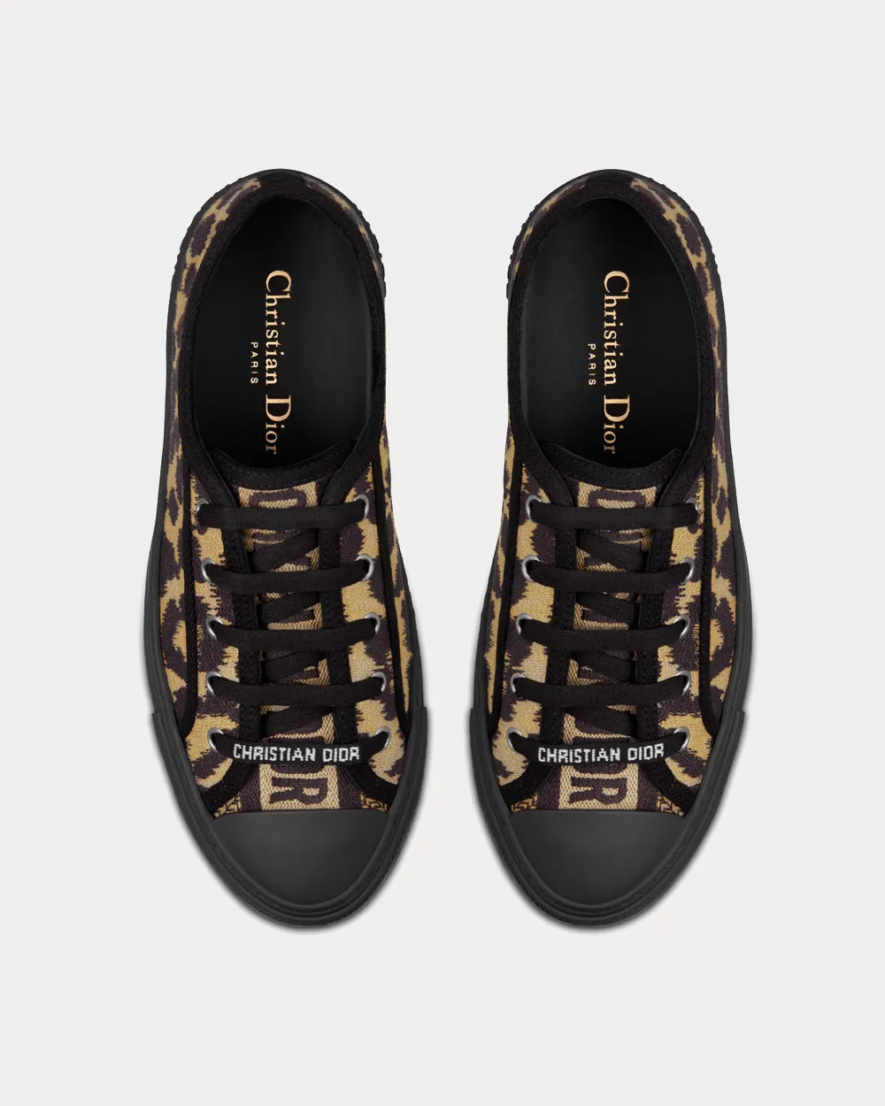 Walk'n'Dior Beige Multicolor Mizza Embroidered Cotton Low Top Sneakers