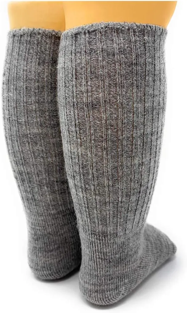 WARRIOR ALPACA SOCKS - Infant & Toddler Baby Alpaca Wool Socks, Unisex, Cuff-able Knee High, Solid, Dye & Bleach Free