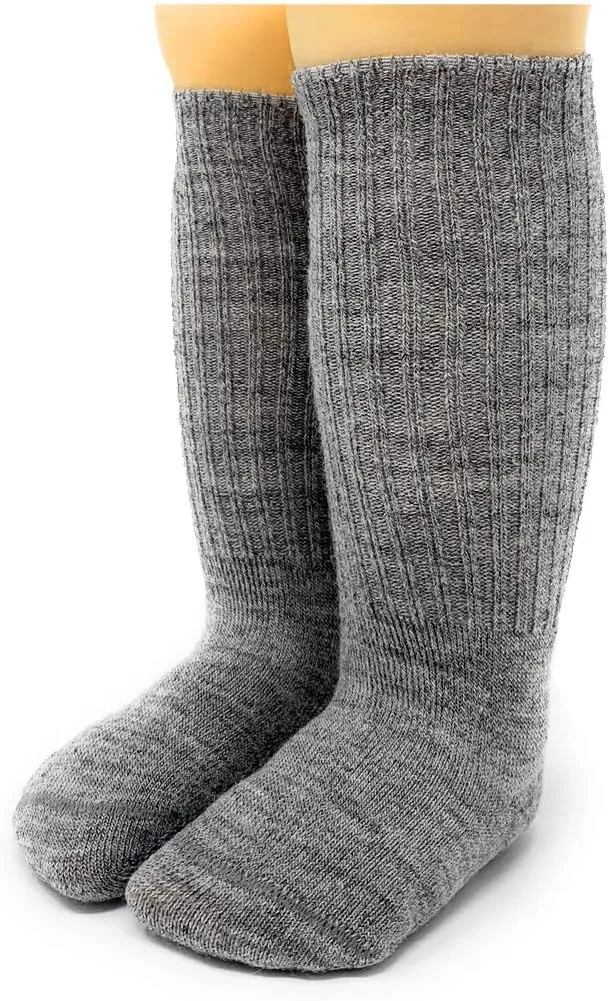 WARRIOR ALPACA SOCKS - Infant & Toddler Baby Alpaca Wool Socks, Unisex, Cuff-able Knee High, Solid, Dye & Bleach Free