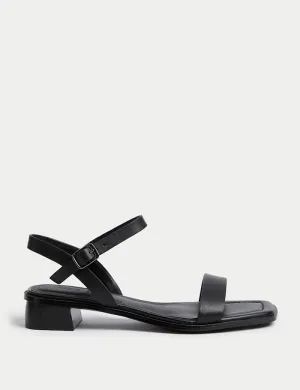 Wide Fit Ankle Strap Block Heel Sandals