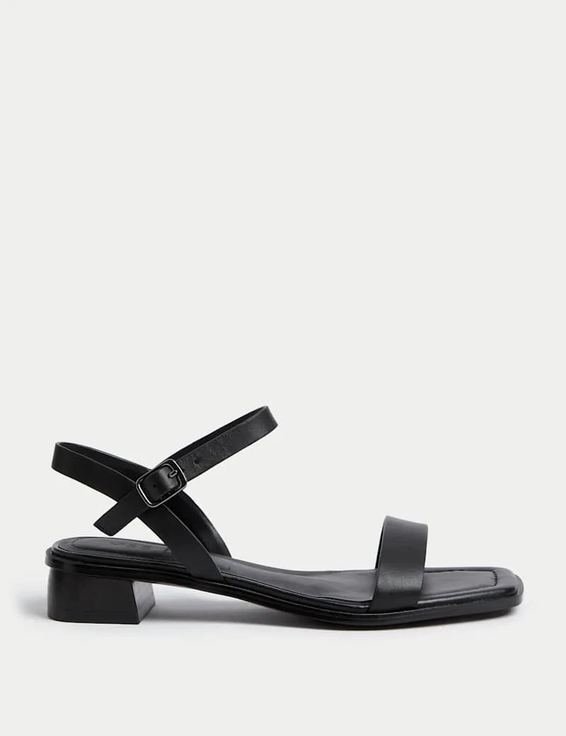 Wide Fit Ankle Strap Block Heel Sandals
