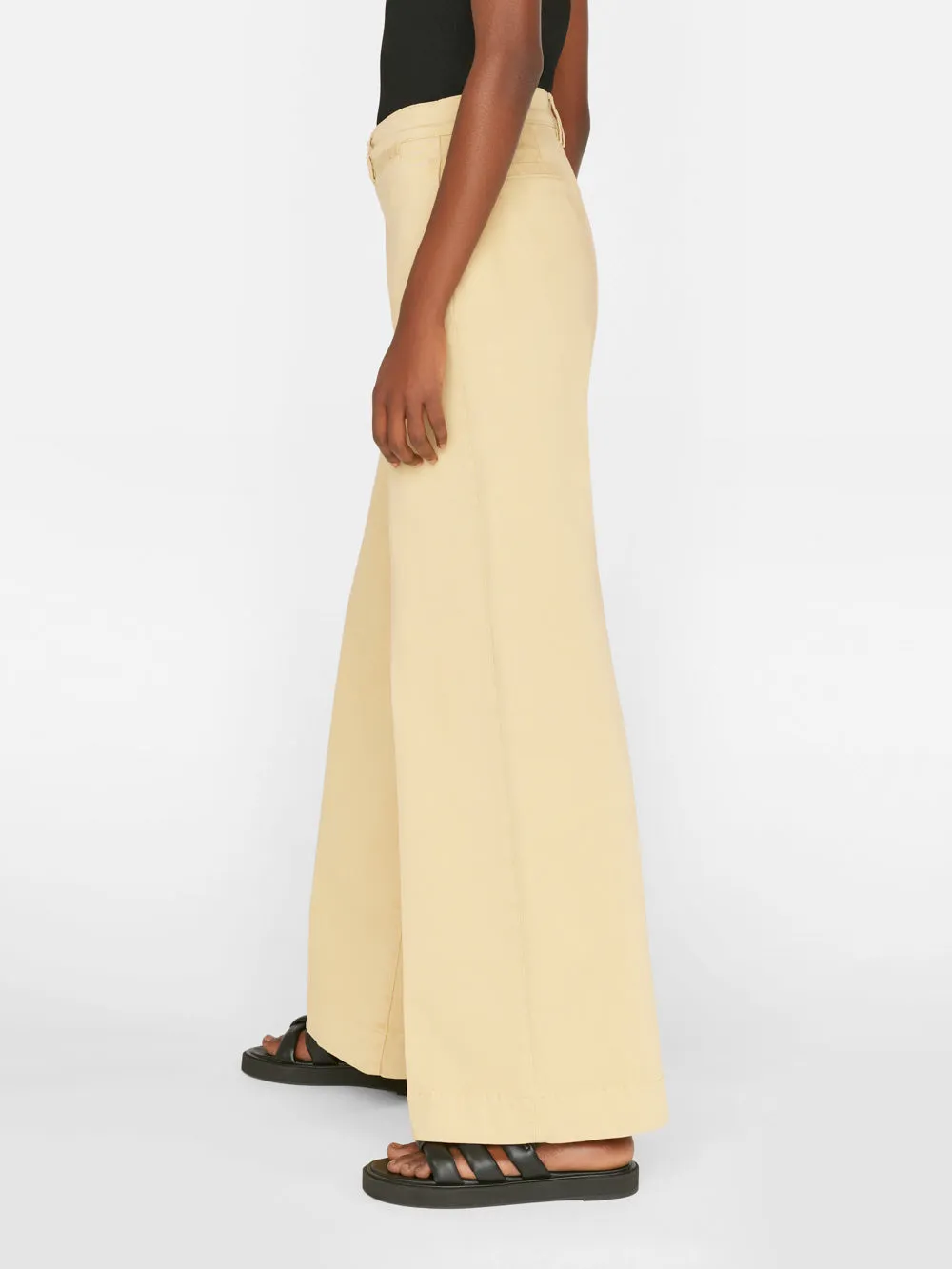 Wide Leg Tomboy Trouser -- Washed Tan