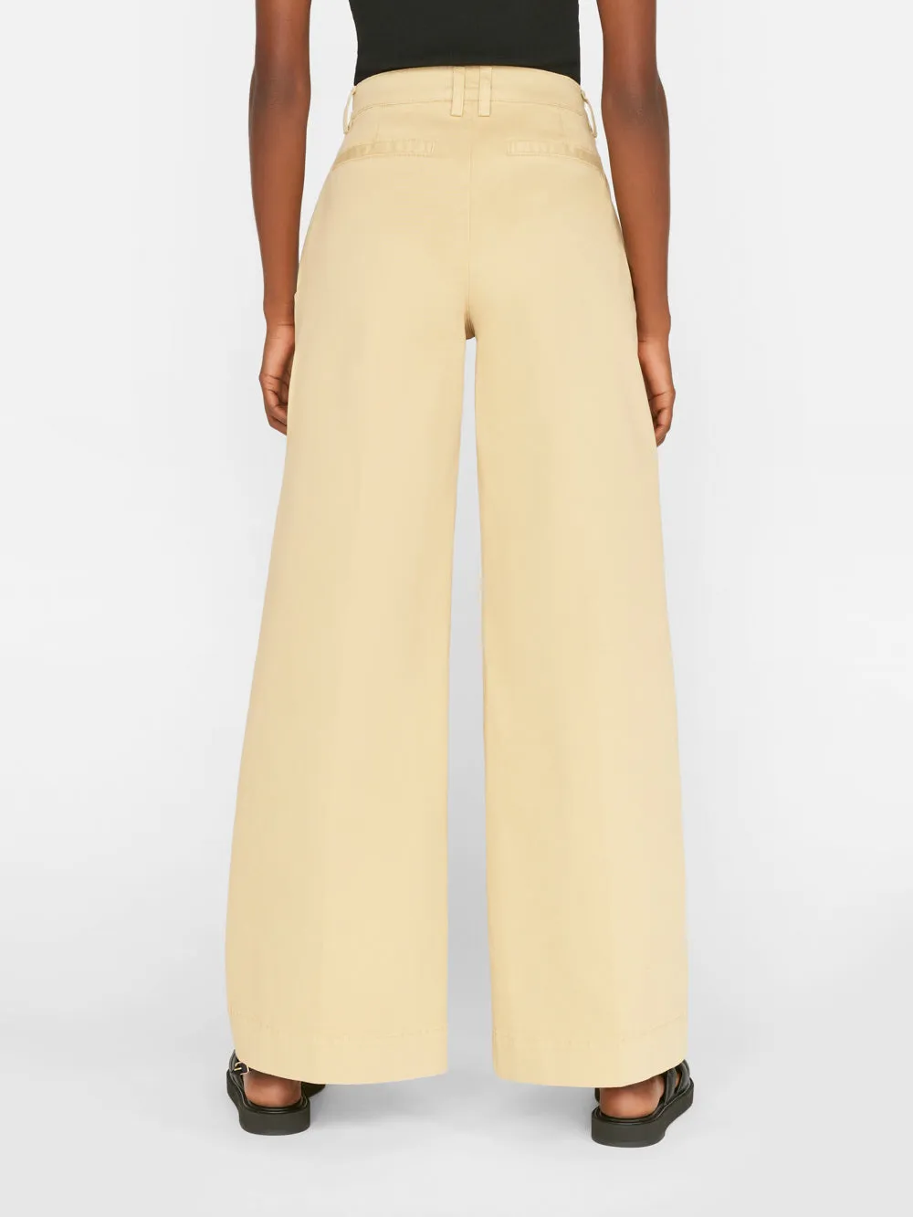 Wide Leg Tomboy Trouser -- Washed Tan